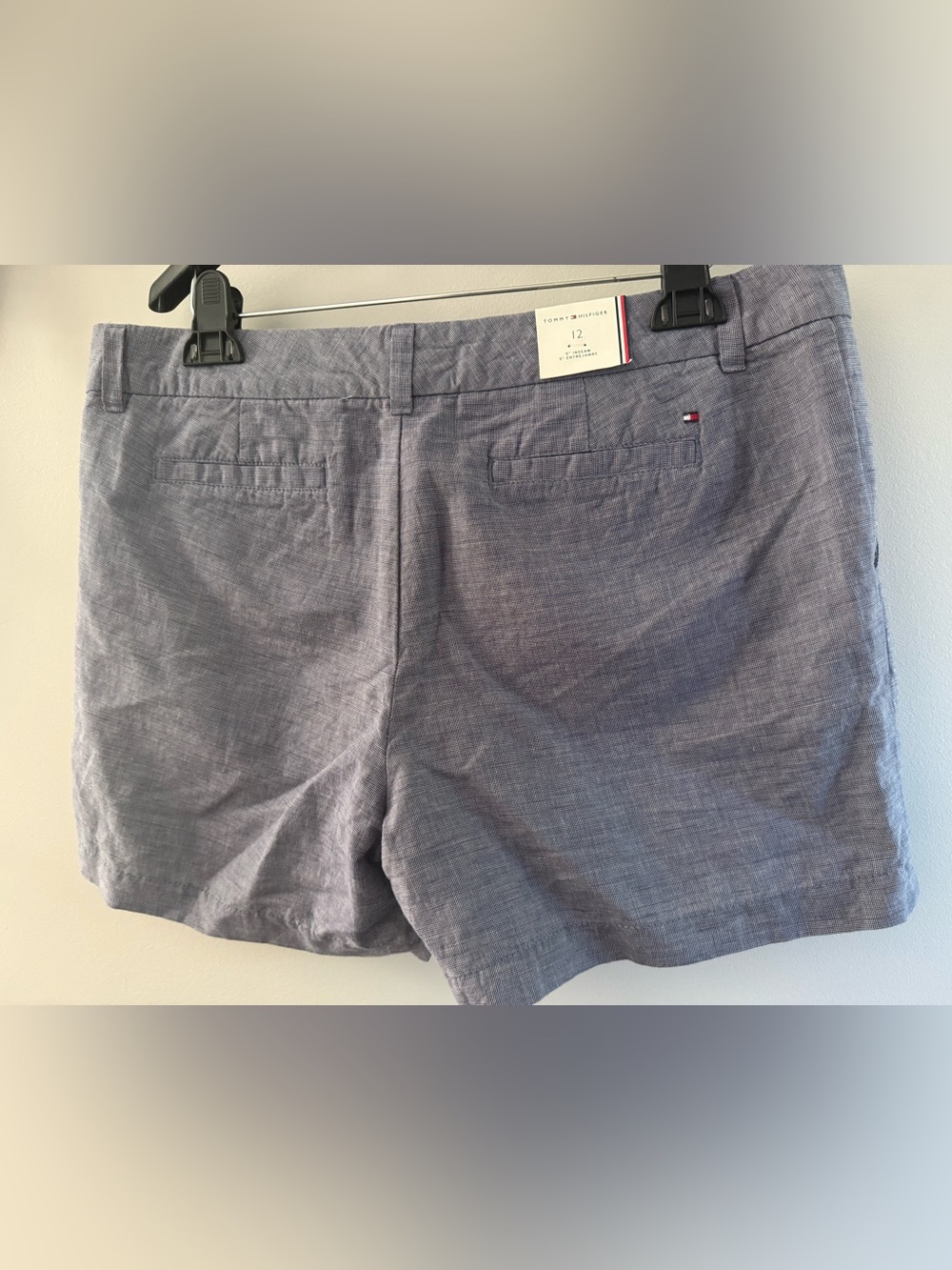 Tommy Hilfiger Women's Light Blue Linen-Blend Bermuda Shorts